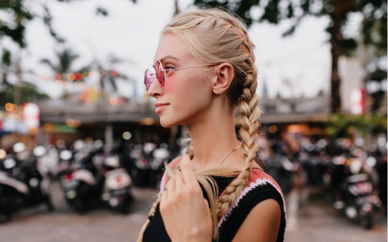 girl with fishtail plait